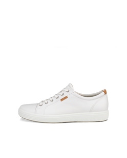 Men's ECCO® Soft 7 Nubuck Sneaker - White - Outside