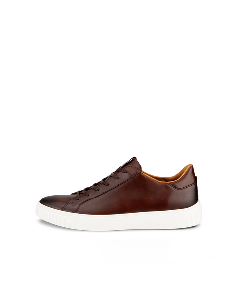 Men's ECCO® Street Tray Leather Sneaker | Brown