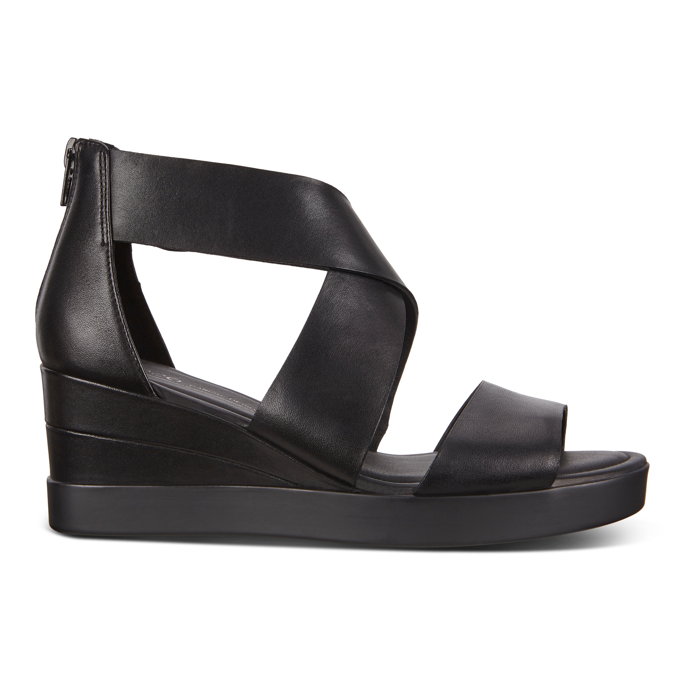 ECCO Shape Wedge Plateau Women's Sandals - Black - Outside