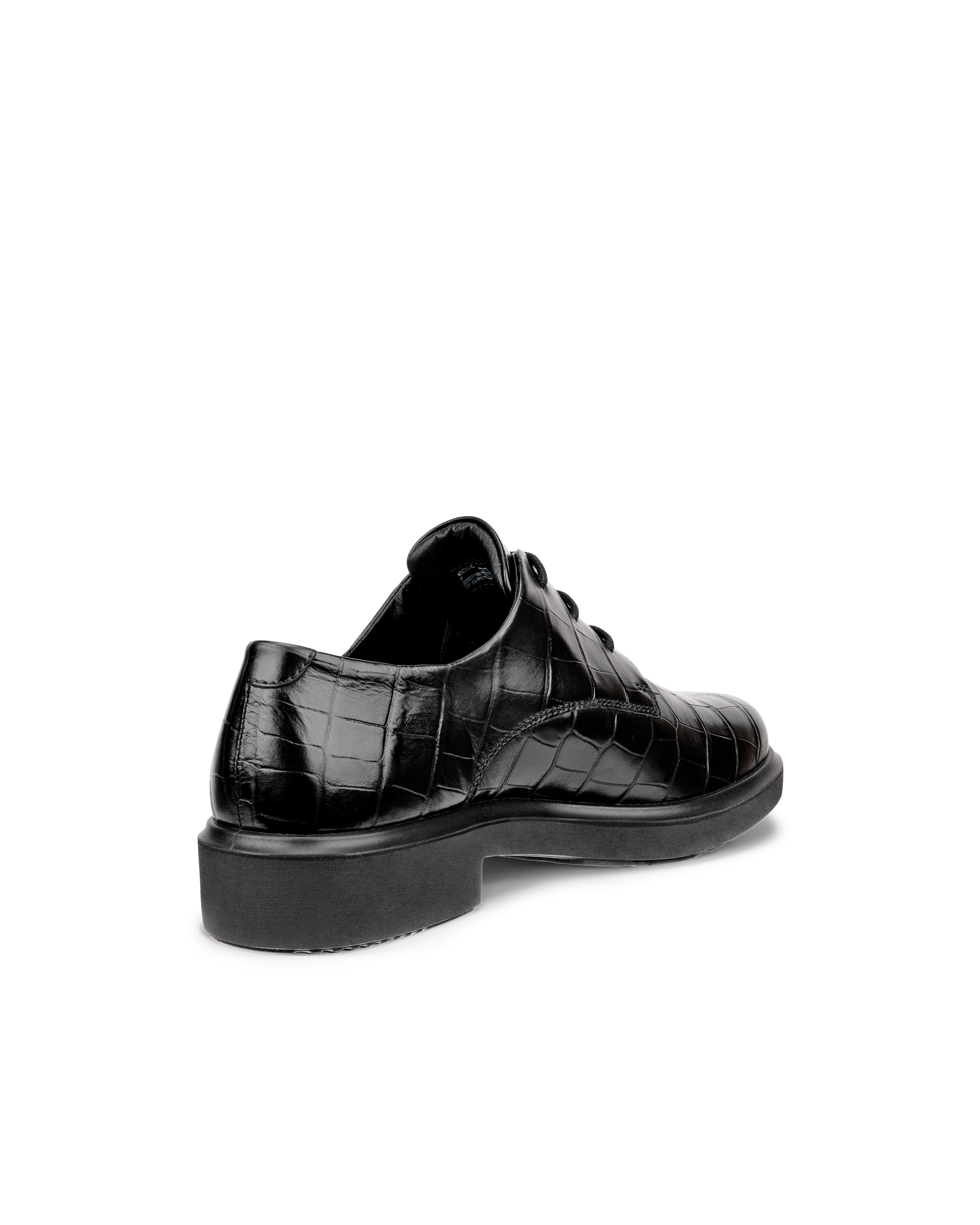 Women's ECCO® Metropole Amsterdam Leather Derby Shoe - Black - Back