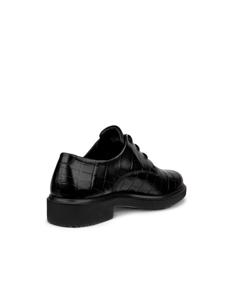 Women's ECCO® Metropole Amsterdam Leather Derby Shoe - Black - Back