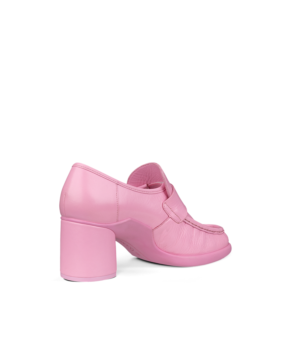 Women's ECCO® Sculpted LX 55 Leather Block-Heeled Loafer - Pink - Back