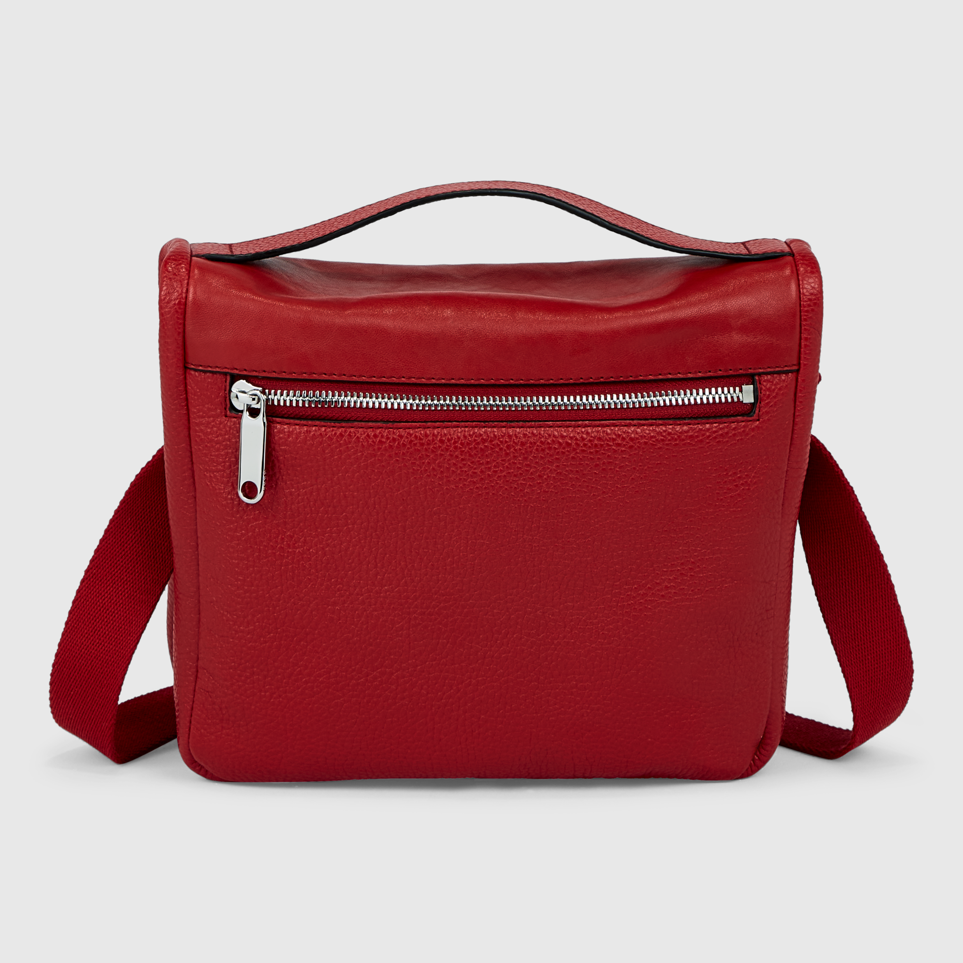 ECCO® Textureblock Leather Crossbody Bag - Red - Back