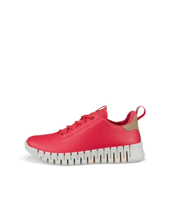 Women's ECCO® Gruuv Leather Sneaker - Red - Outside