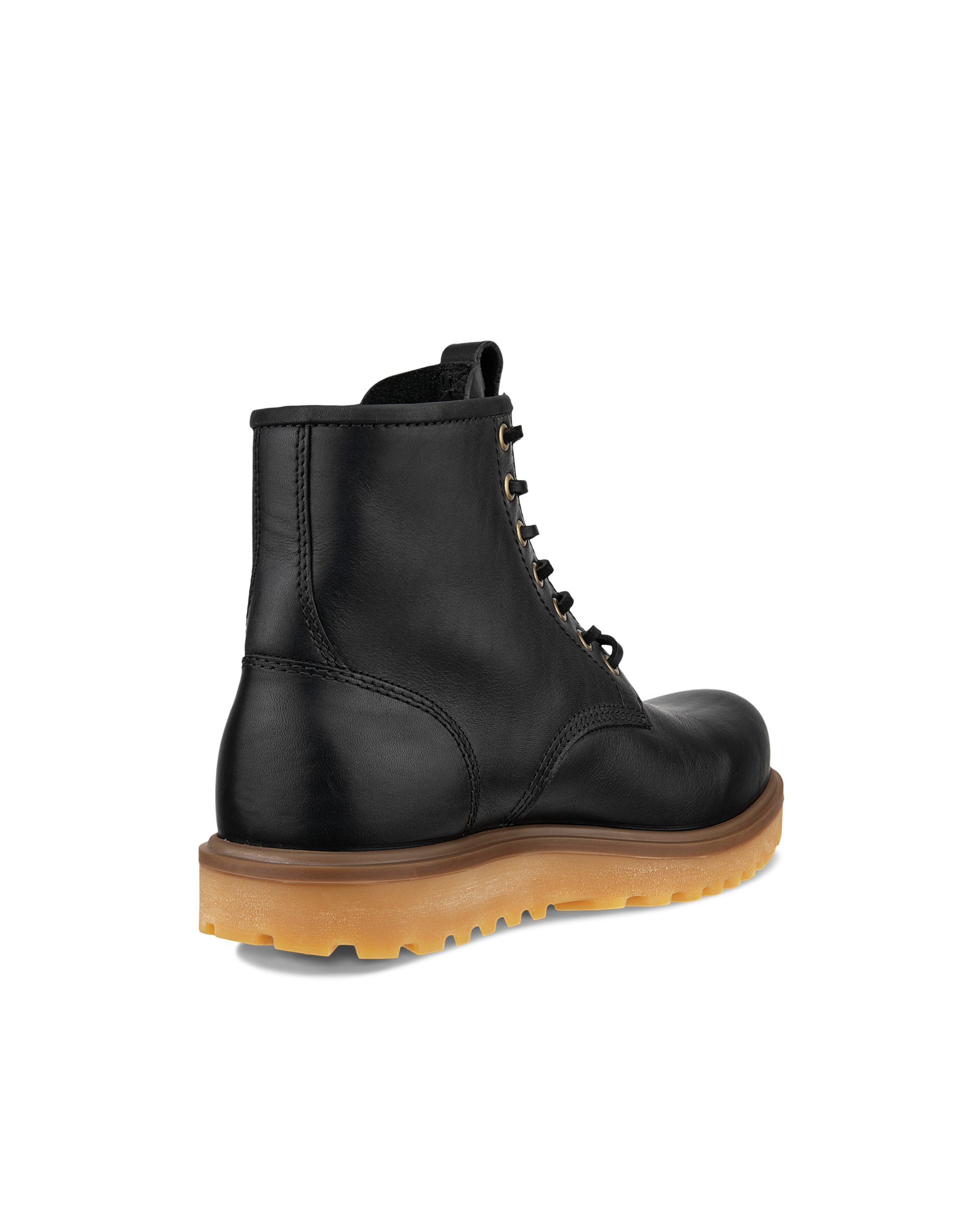 Botas de piel con puntera pespunteada ECCO® Staker para hombre - Negro - Back