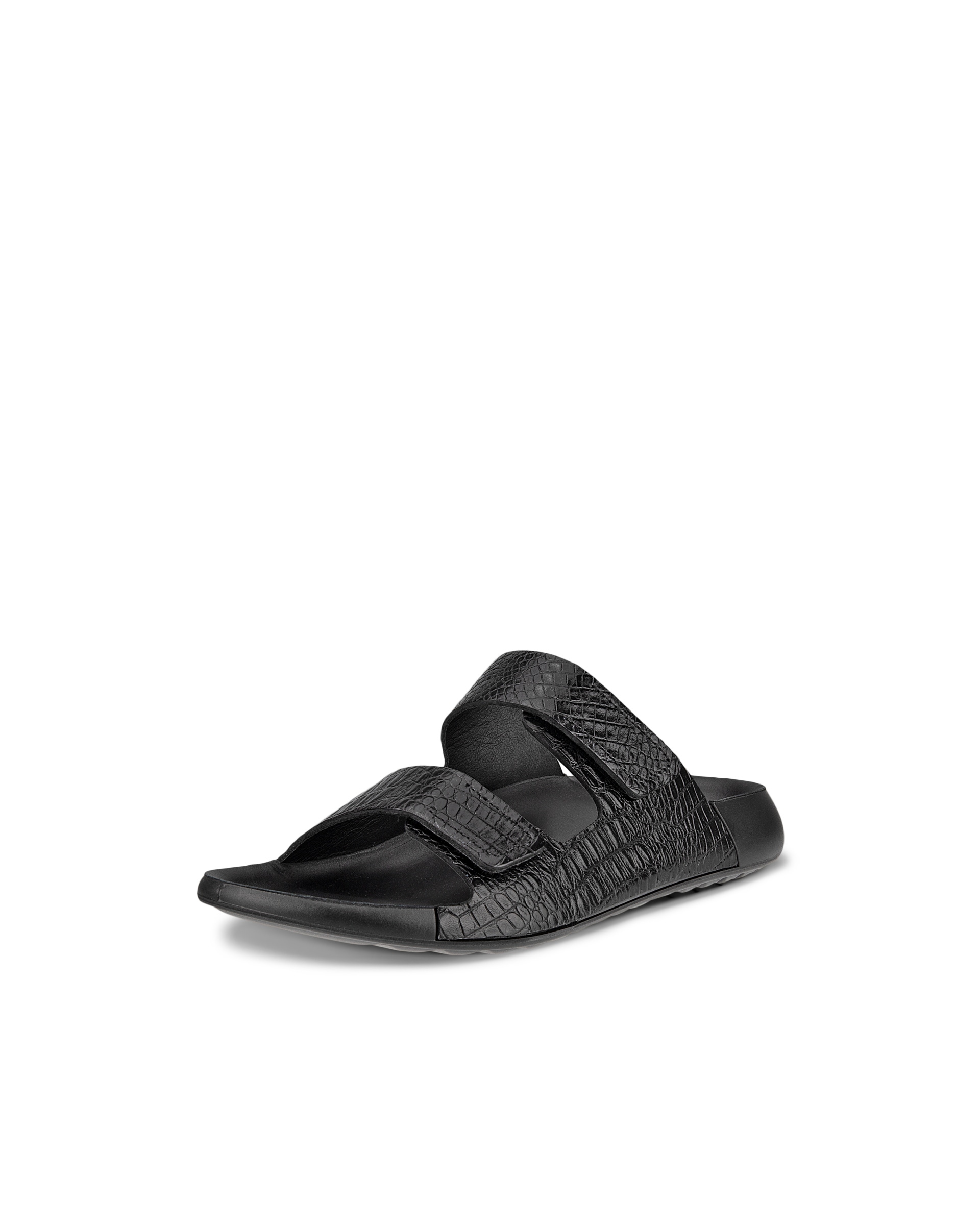 Women's ECCO® Cozmo Leather Two Strap Sandal - Black - Main