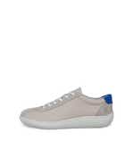 ECCO® Soft Zero baskets en cuir pour homme - Gris - Outside