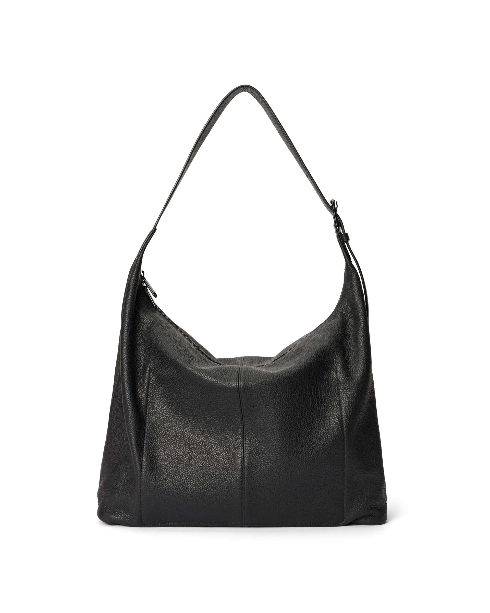 ECCO® Soft Large Pebbled Leather Hobo Bag - Black - Back