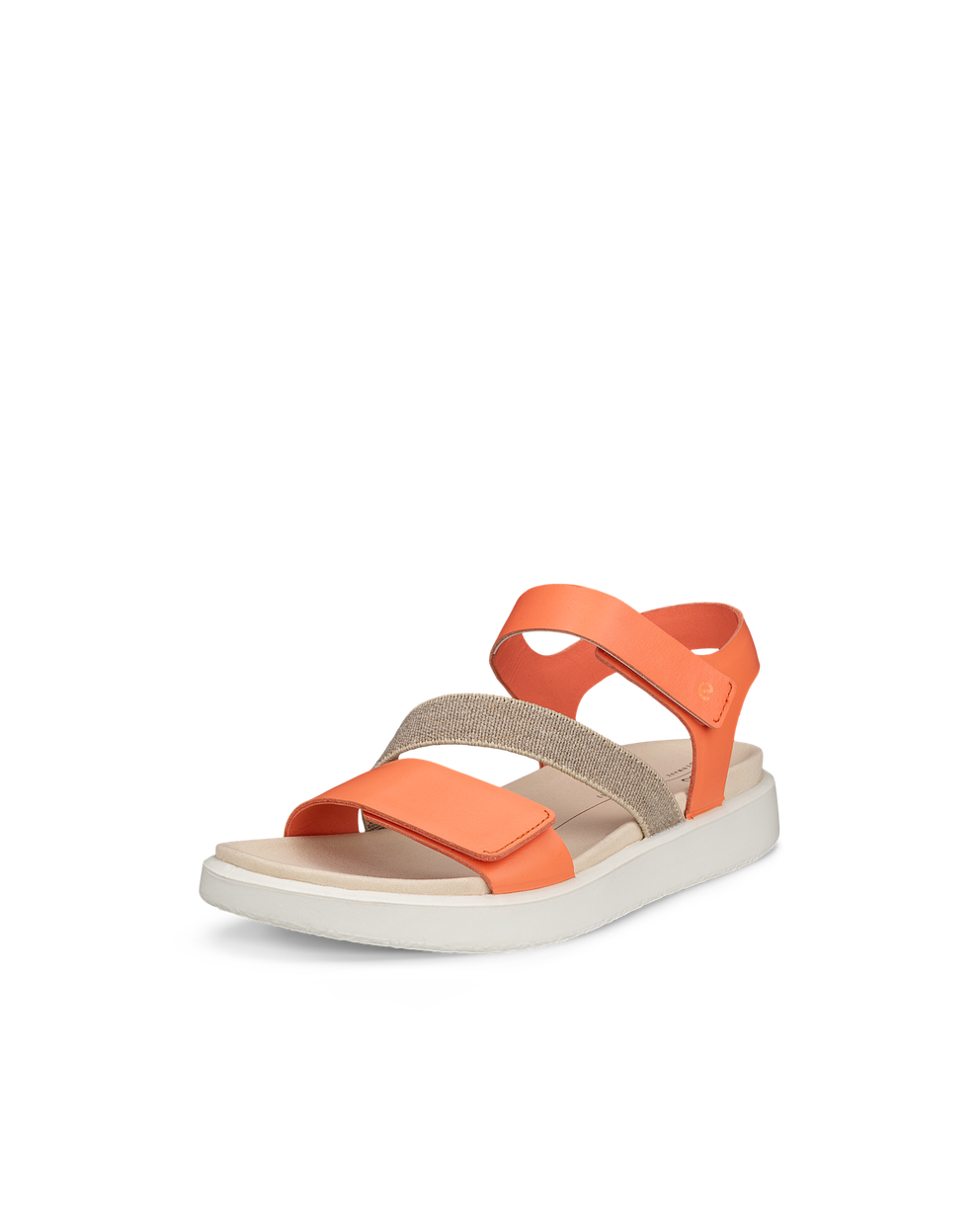 Women's ECCO® Flowt Nubuck Flat Sandal - Orange - Main