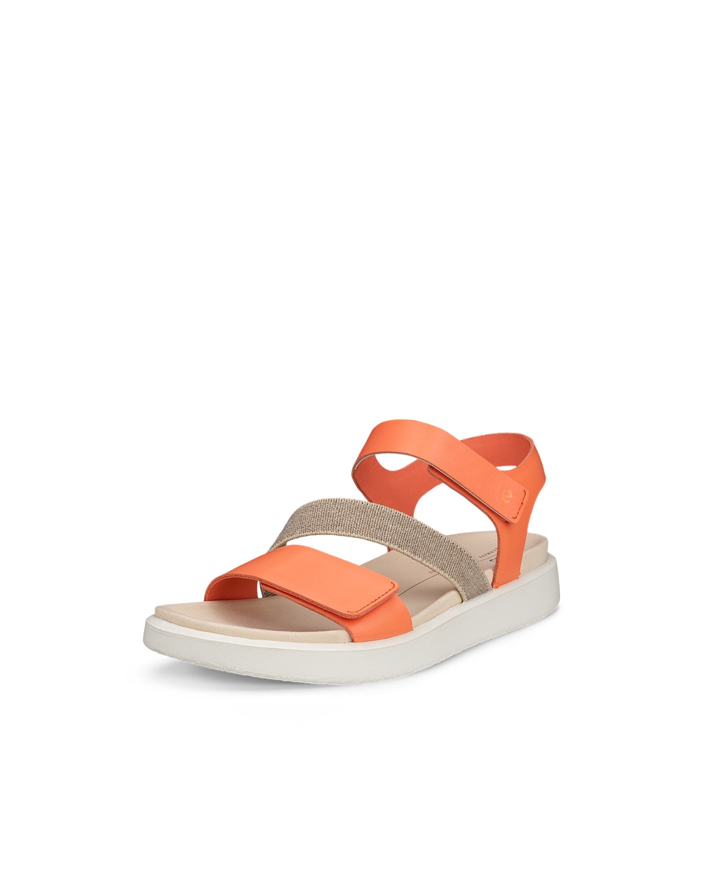 ECCO® Flowt sandale plate en nubuck pour femme - Orange - Main