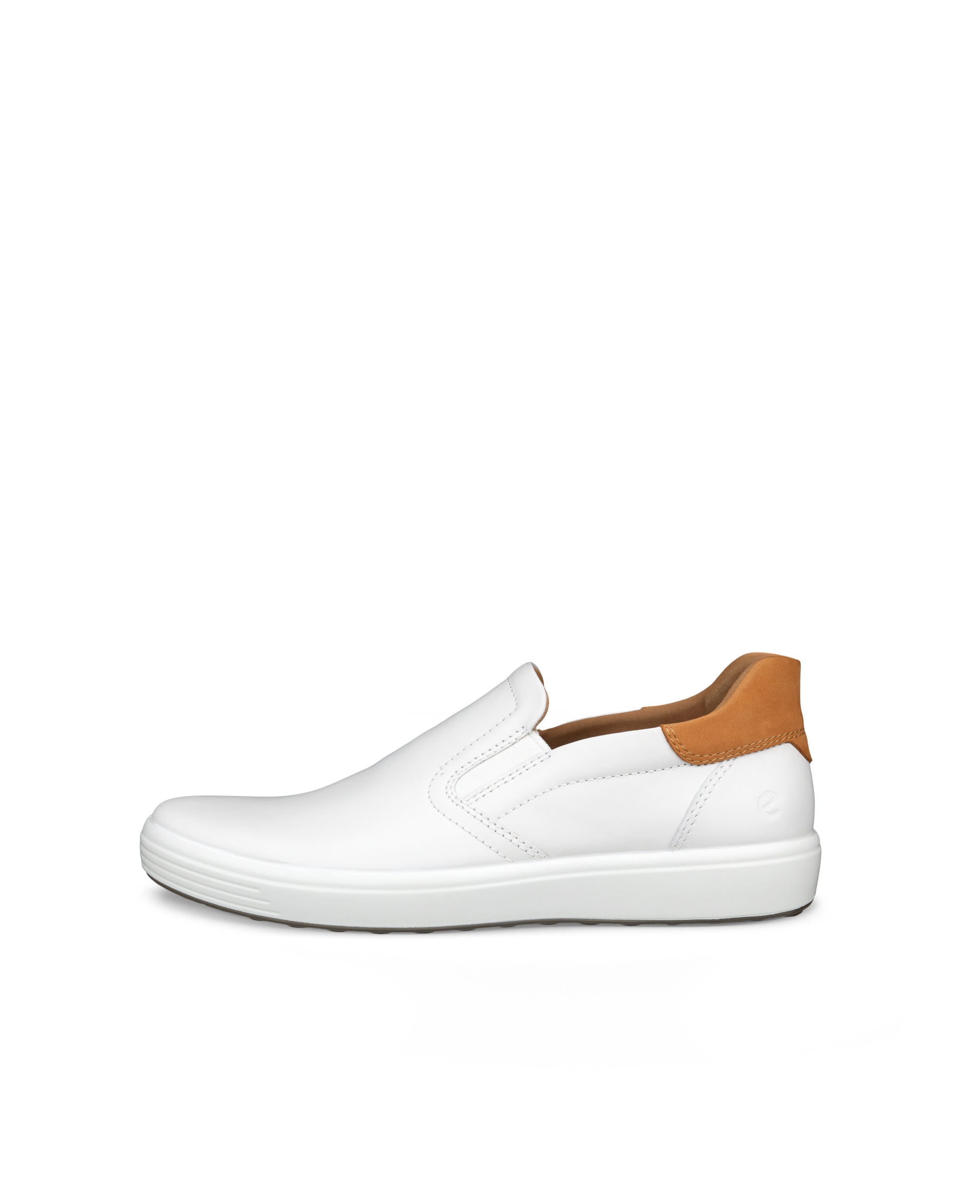 Men's ECCO® Soft 7 Leather Slip-On - White - Outside