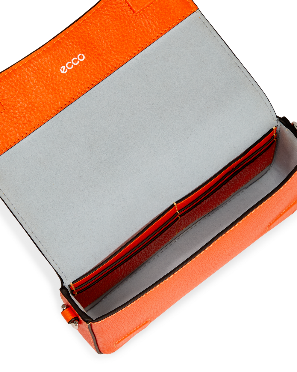 ECCO® Pebbled Leather Pinch Crossbody Bag - Orange - Inside