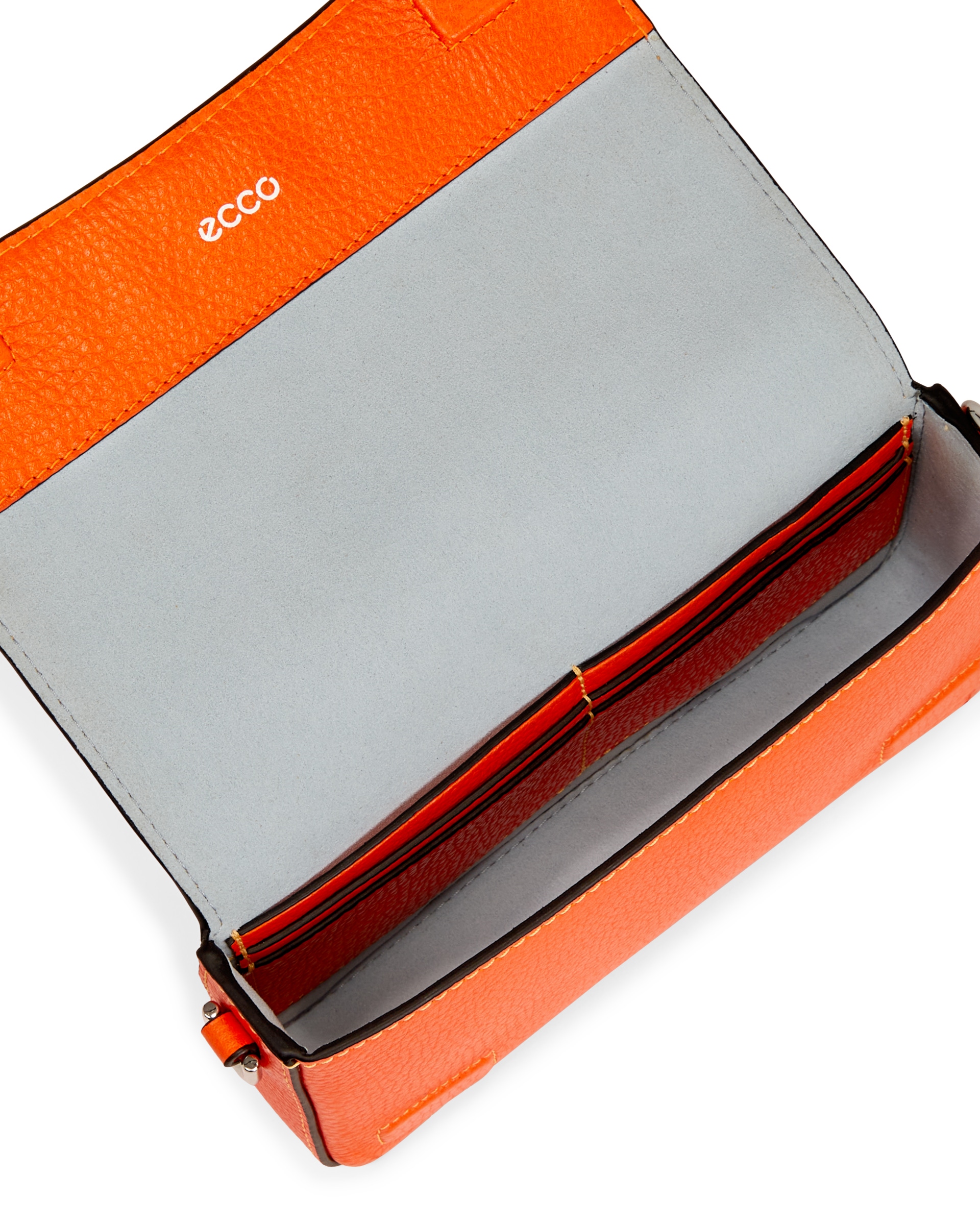 ECCO® Leather Pinch Crossbody Bag - Orange - Inside