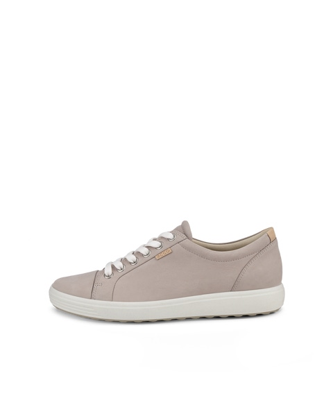 Women s ECCO Soft 2.0 Nubuck Walking Shoe Grey