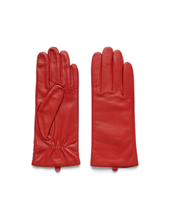 Women's ECCO® Leather Gloves - Red - Main