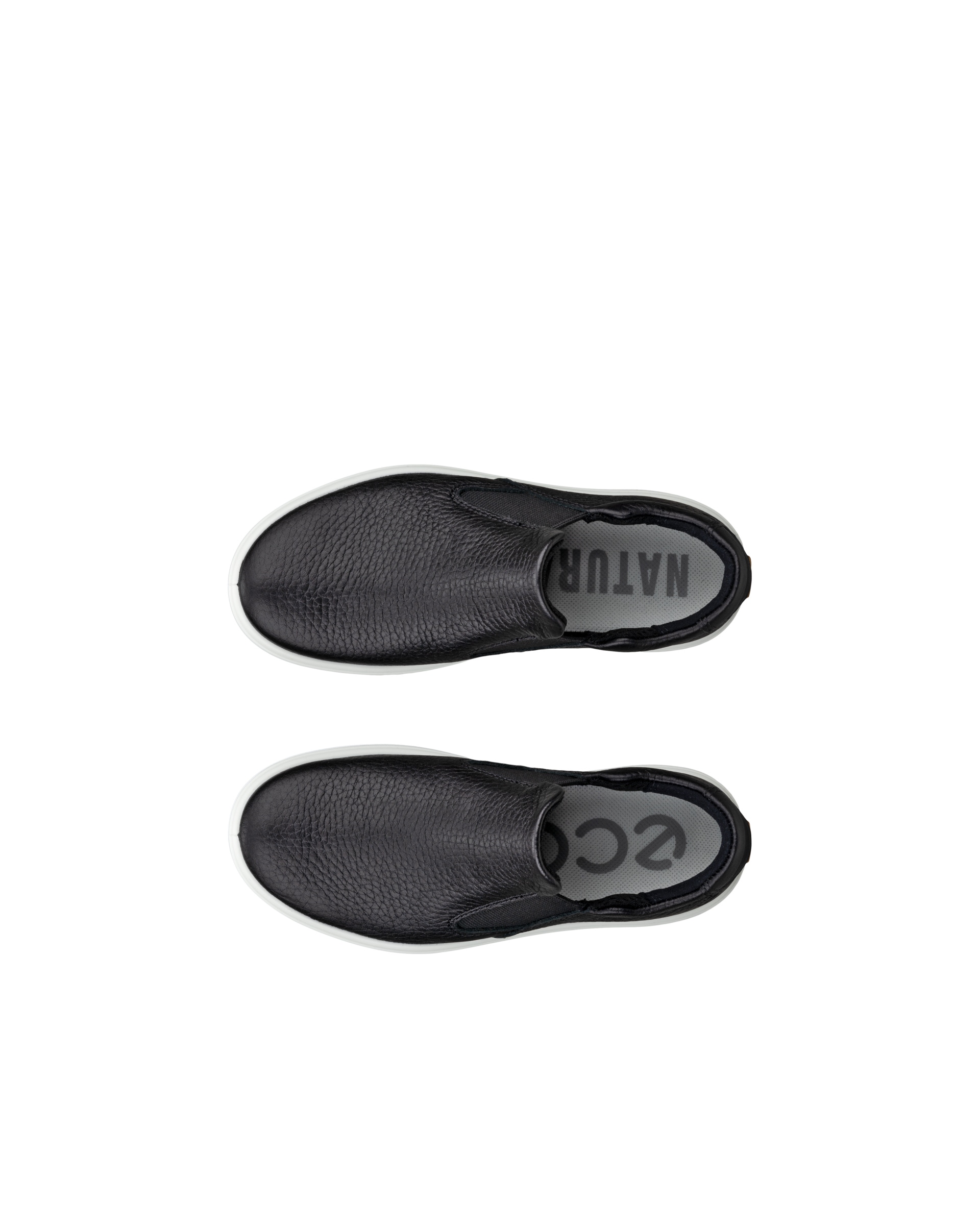 Kids' ECCO® Soft 60 Leather Slip-On - Black - Top left pair
