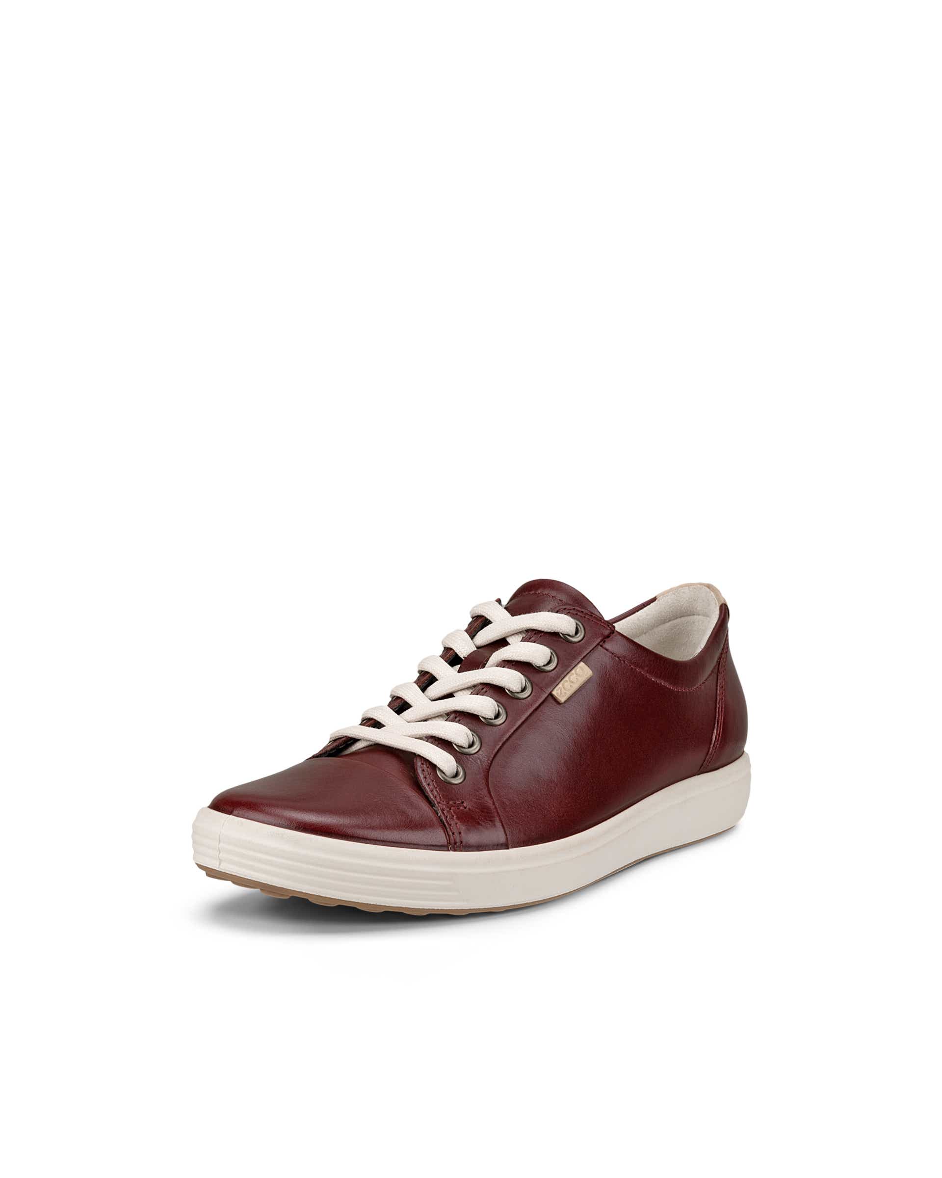 Women's ECCO® Soft 7 Leather Sneaker - Red - Main