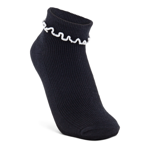 ECCO Women's Ruffled Ankle Socks - Black - Main