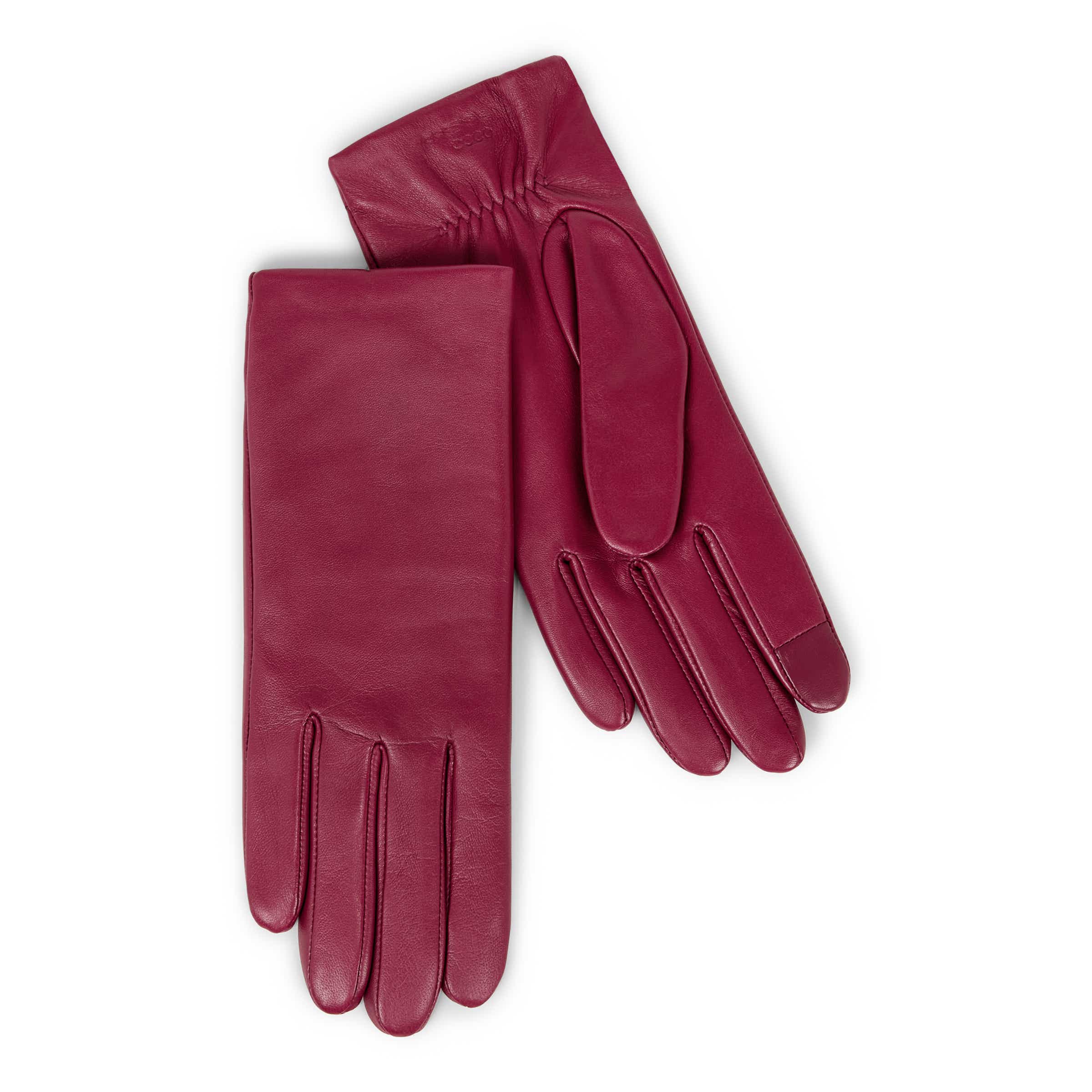 ECCO Gloves Plain ウィメンズ レザーグローブ - レッド - Main