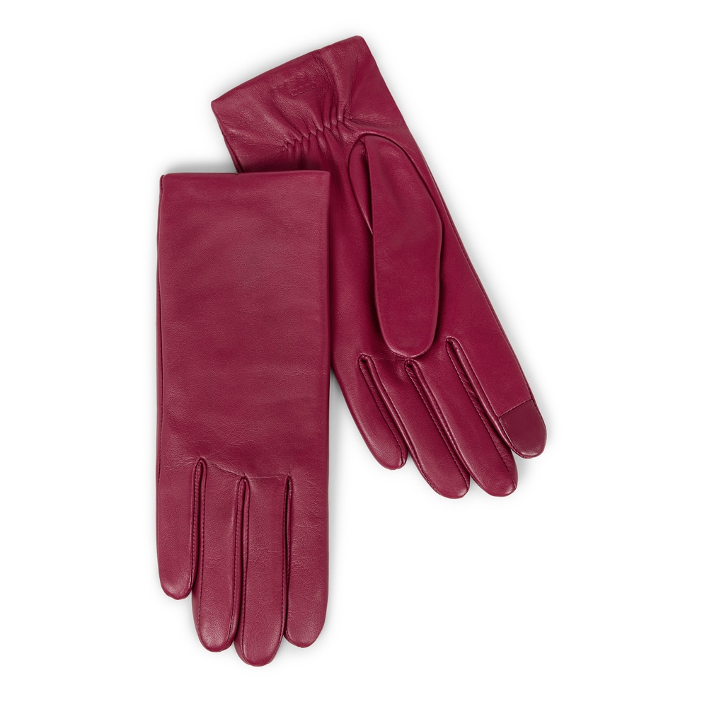 Unisex ECCO® Gloves Leather Gloves - Red - Main