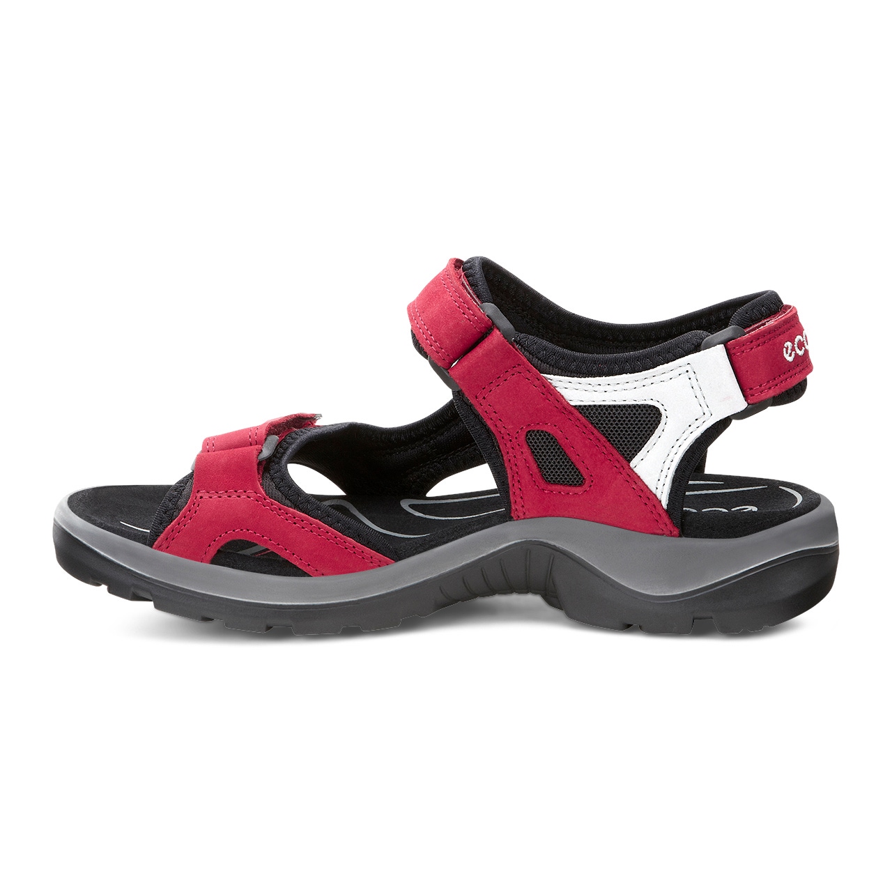 Women's ECCO® Offroad Nubuck Outdoor Sandal - Red - Inside