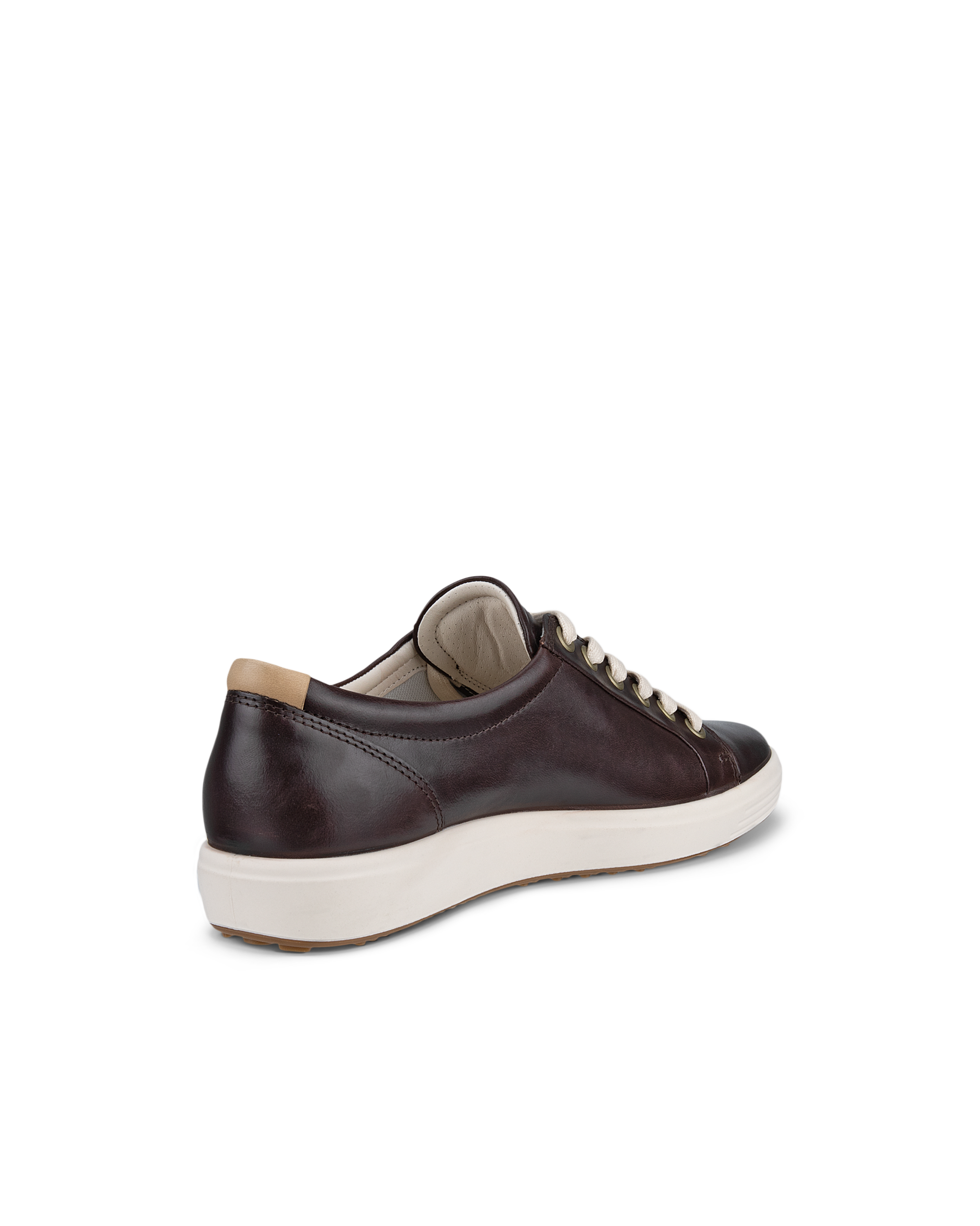 Women's ECCO® Soft 7 Leather Sneaker - Brown - Back