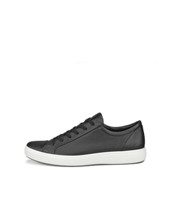 Men's ECCO® Soft 7 Nubuck Sneaker - Black - Outside