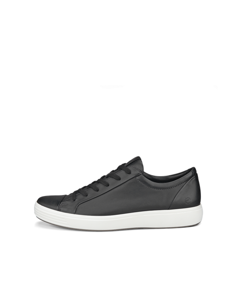 Men's ECCO® Soft 7 Leather Sneaker - Black - Outside