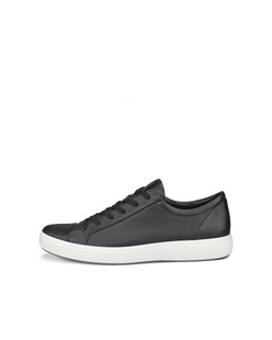 Men's ECCO® Soft 7 Leather Sneaker - Black - Outside