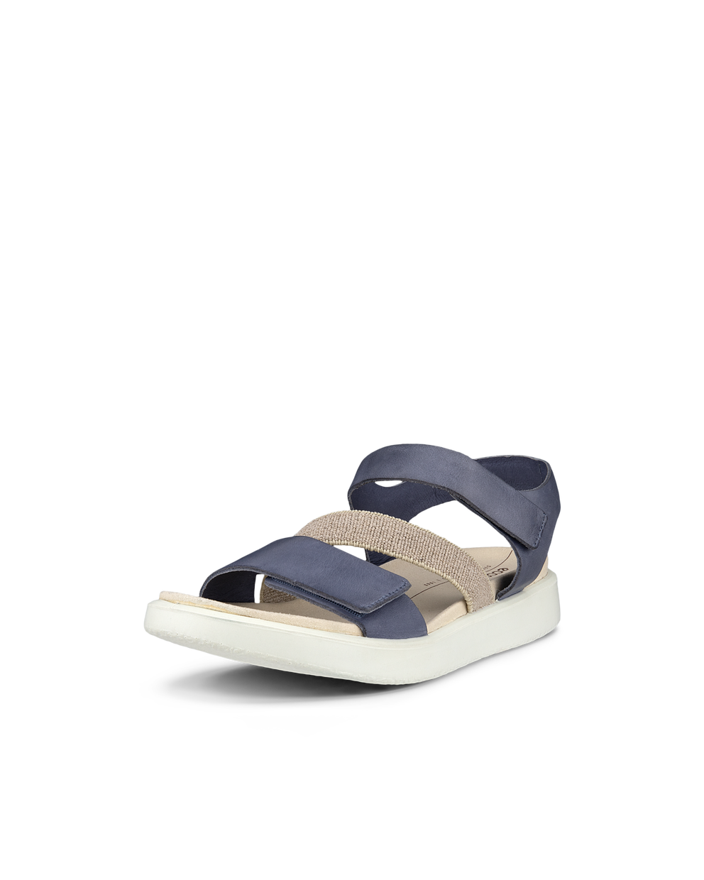 Women's ECCO® Flowt Nubuck Flat Sandal - Blue - Main