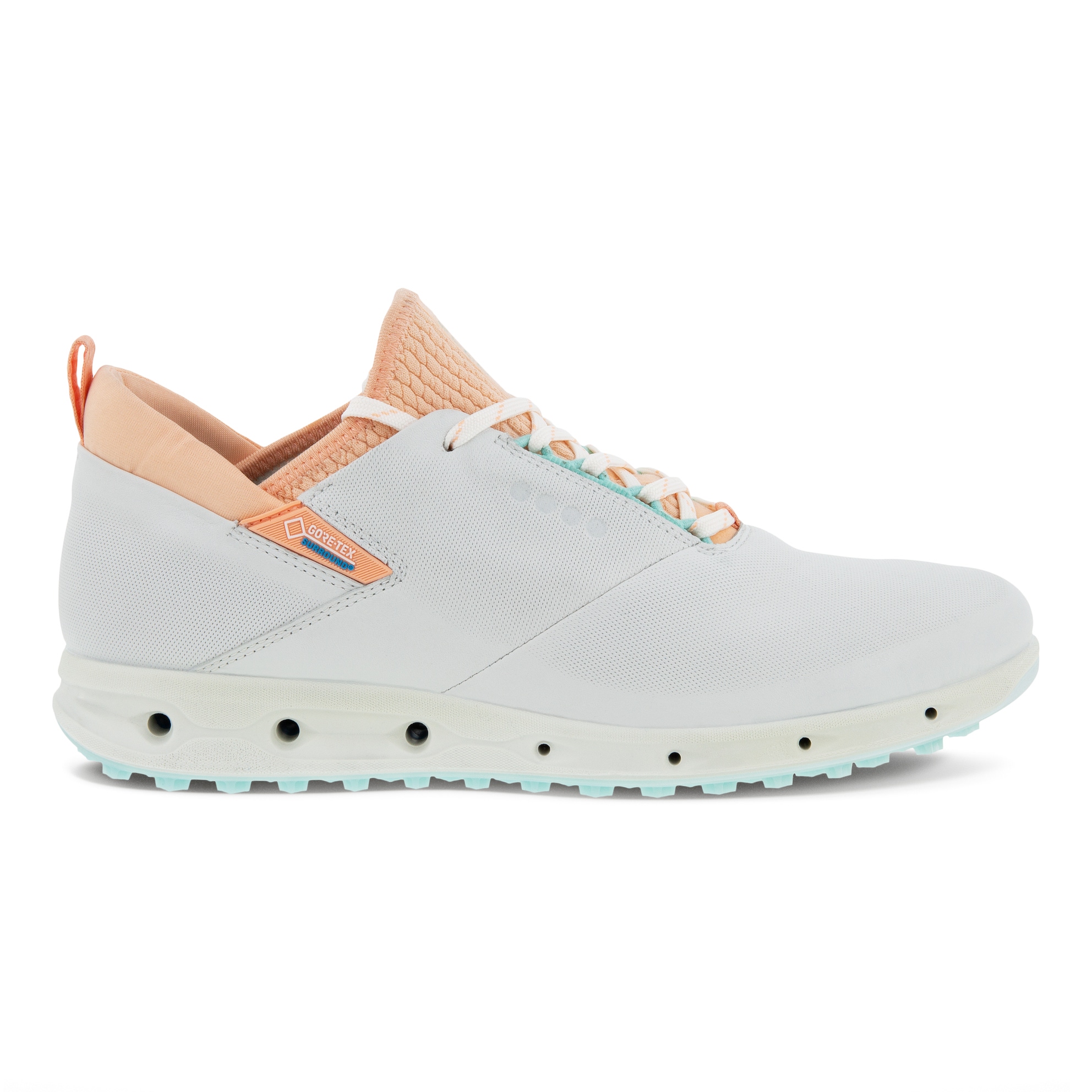 Ladies ECCO® Golf Cool Pro Leather Gore-Tex Shoe - White - Outside