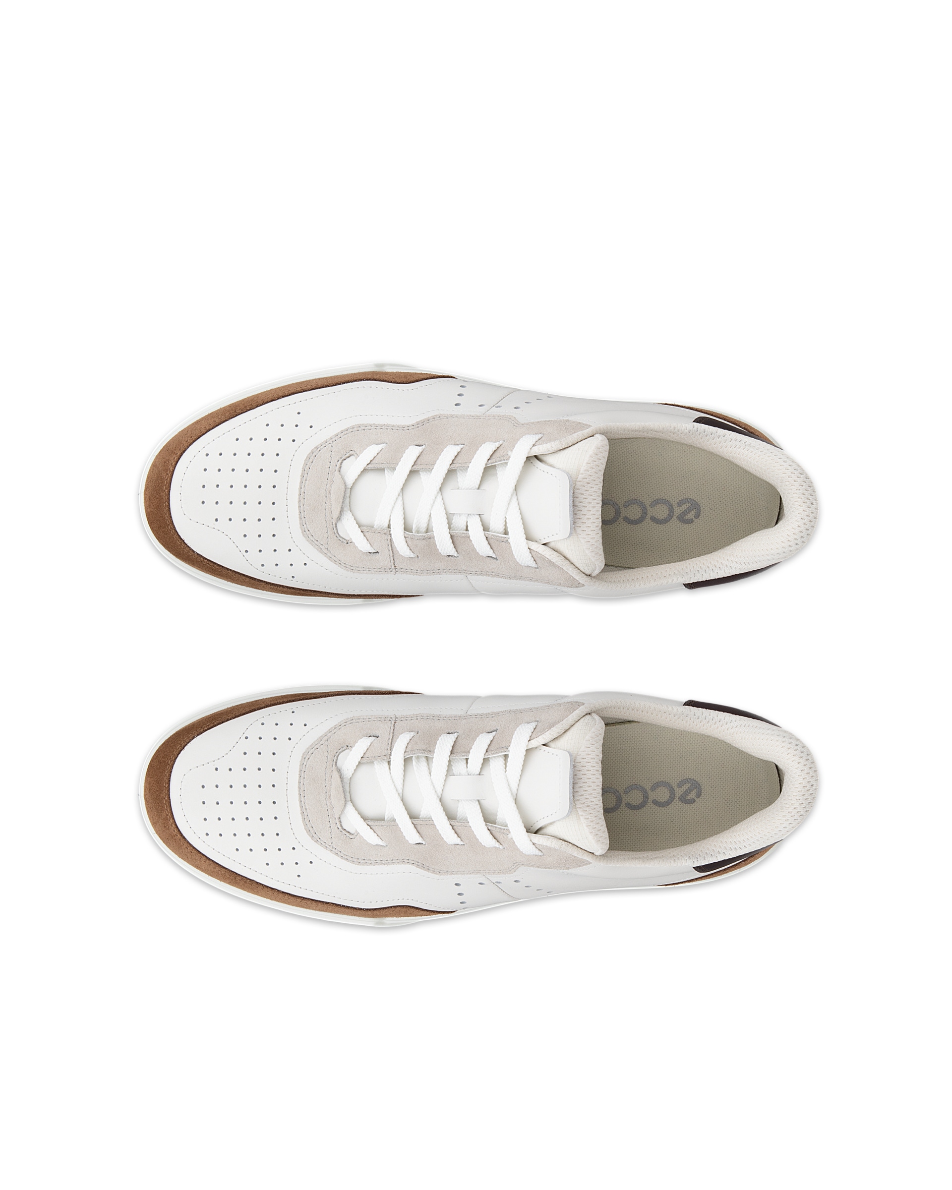 Pánske kožené tenisky ECCO® STREET COURT - Hnedá - Top left pair