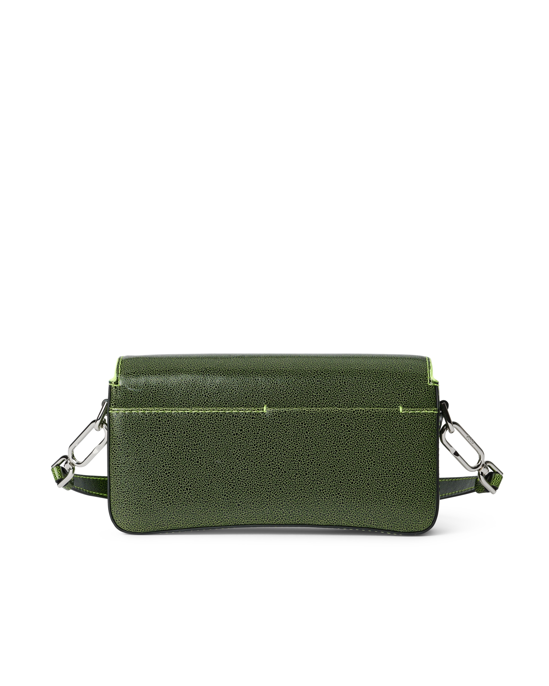 ECCO® Pinch Small Cracked Leather Shoulder Bag - Green - Back