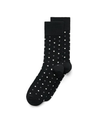 ECCO® Classic Dotted Mid-Cut Socks - Black - Main