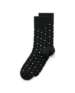 Men's ECCO® Classic Dotted Mid-Cut Socks - Black - Main