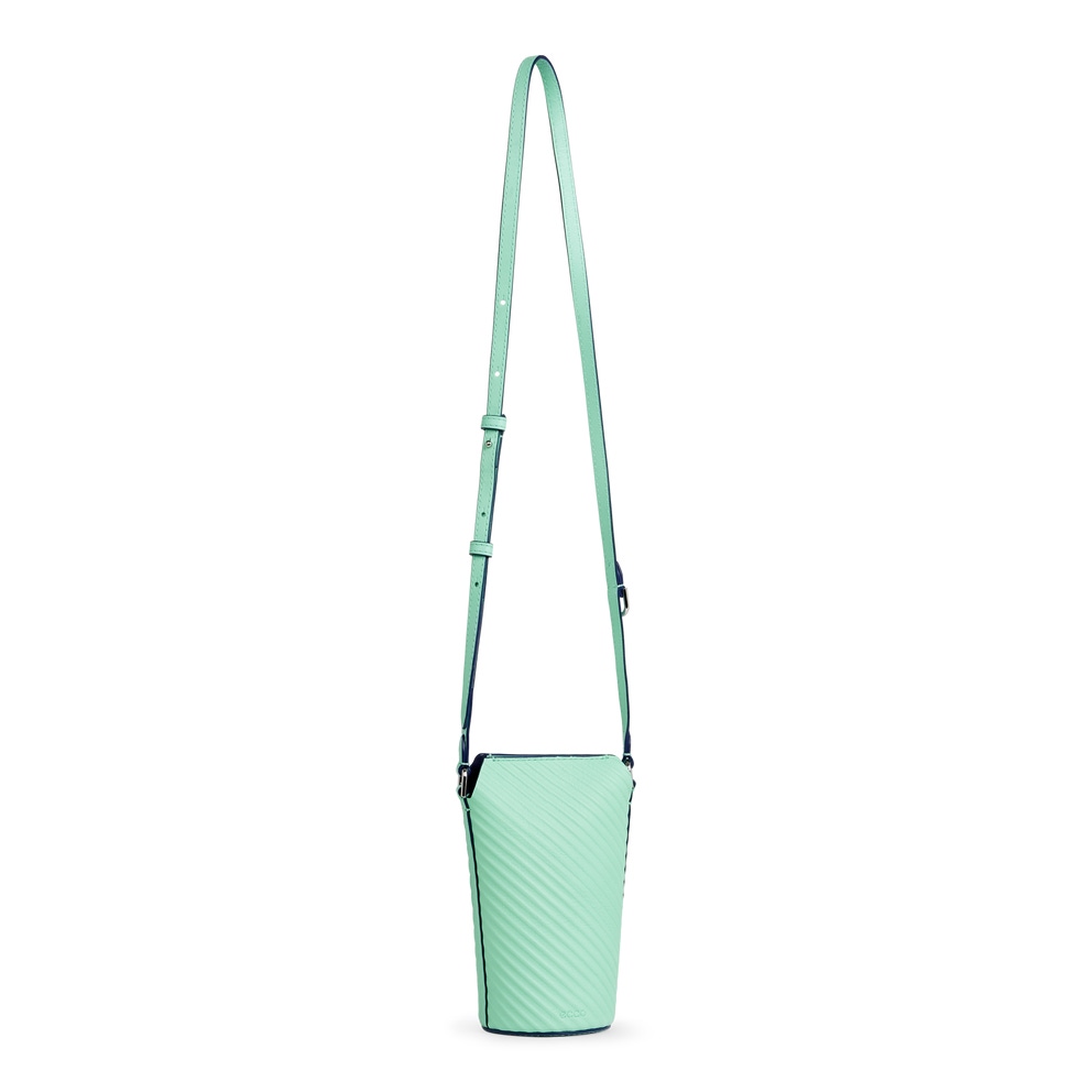 ECCO® Pot Grooved Leather Crossbody Bag - Blue - Main