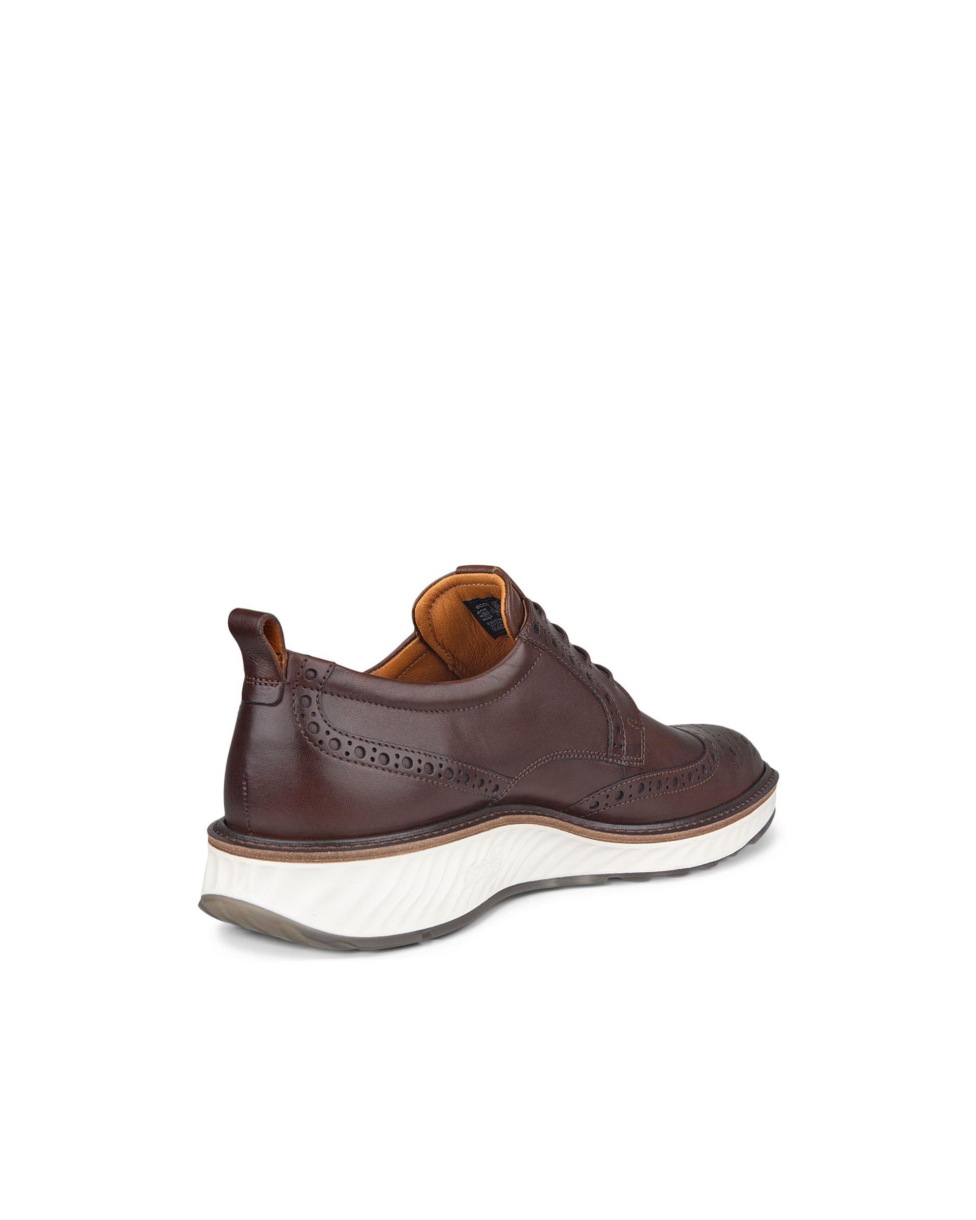 Men's ECCO® ST.1 Hybrid Leather Wingtip Derby Shoe - Brown - Back