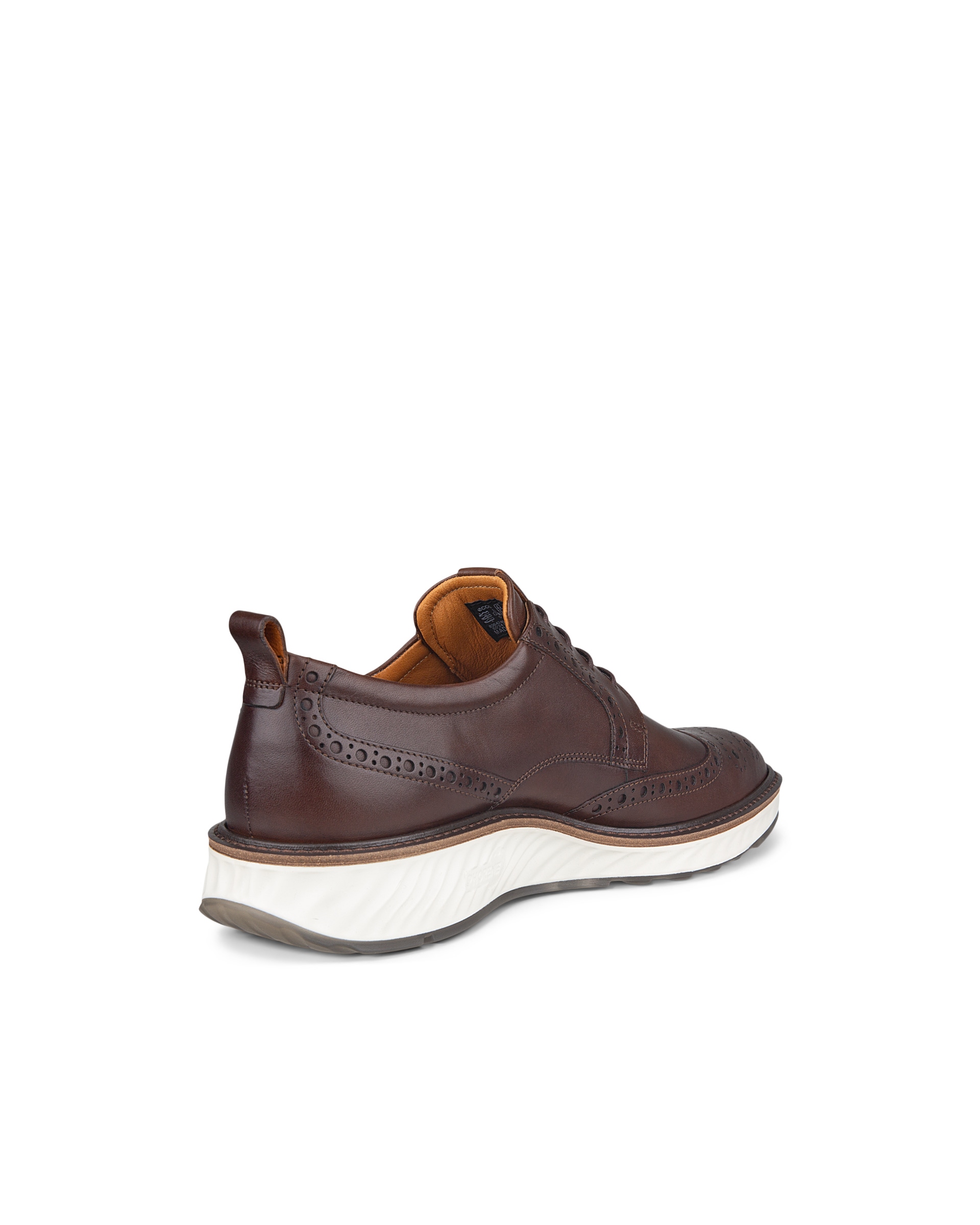 Men's ECCO® ST.1 Hybrid Leather Wingtip Derby Shoe - Brown - Back