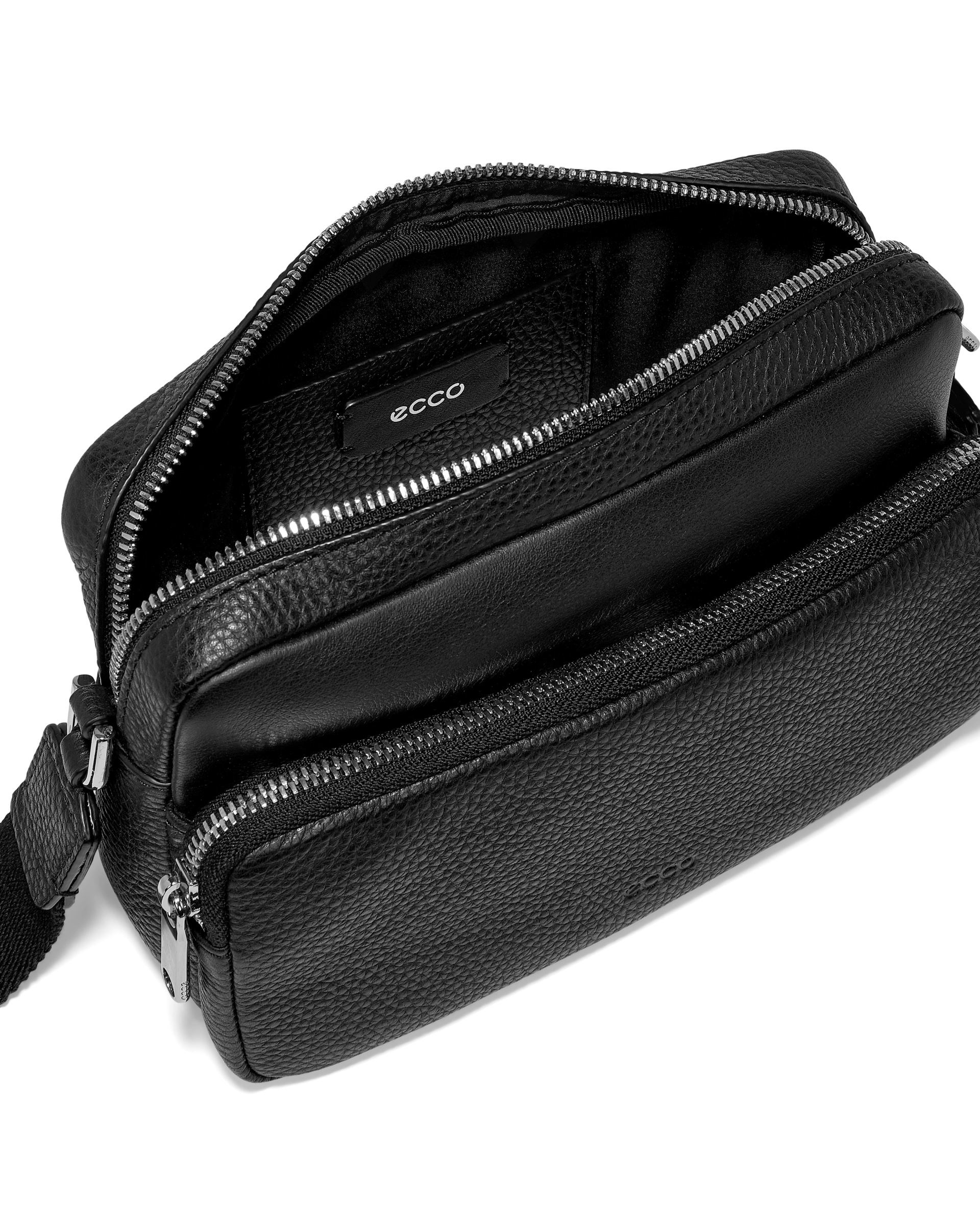ECCOยฎ Textureblock Leather Camera Bag - Black - Inside