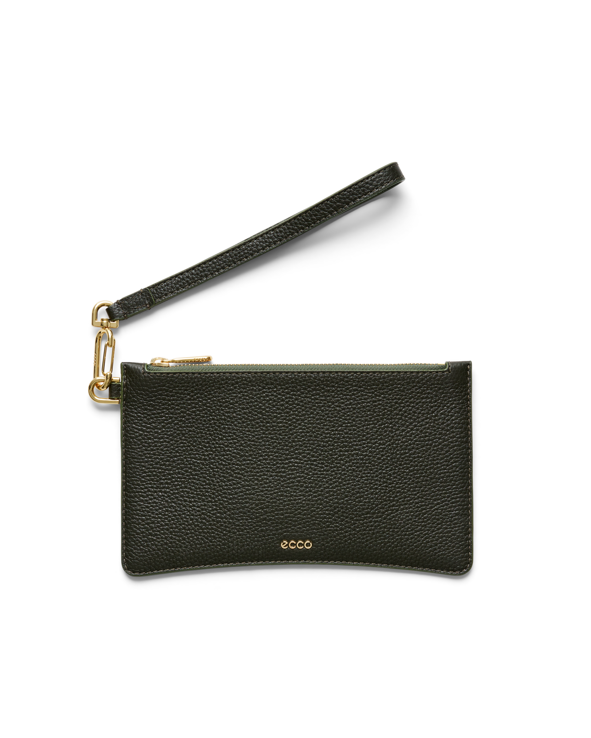 ECCO® Wristlet Pebbled Leather Clutch Bag - Green - Main