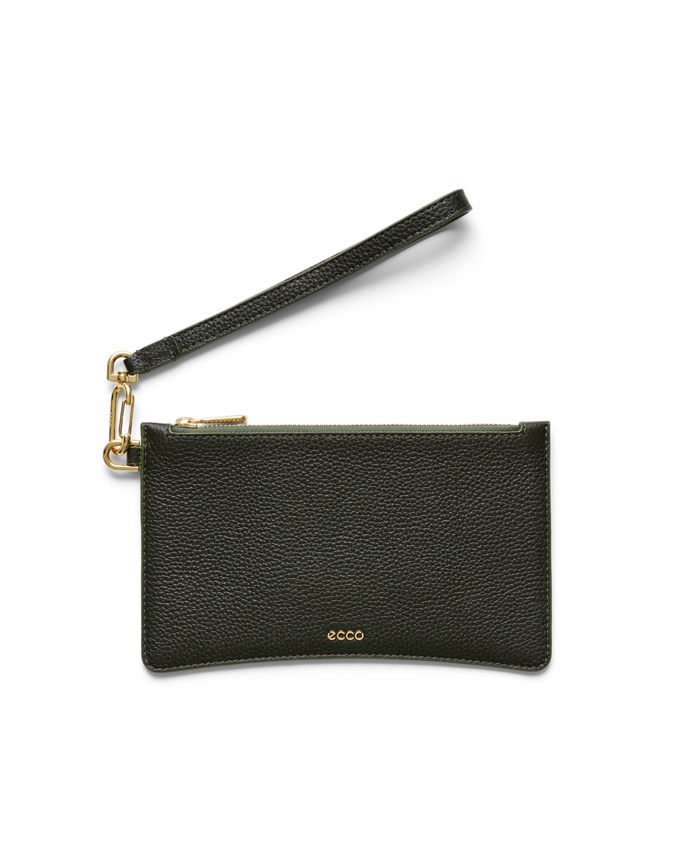 ECCO® Wristlet Pebbled Leather Clutch Bag - Green - Main