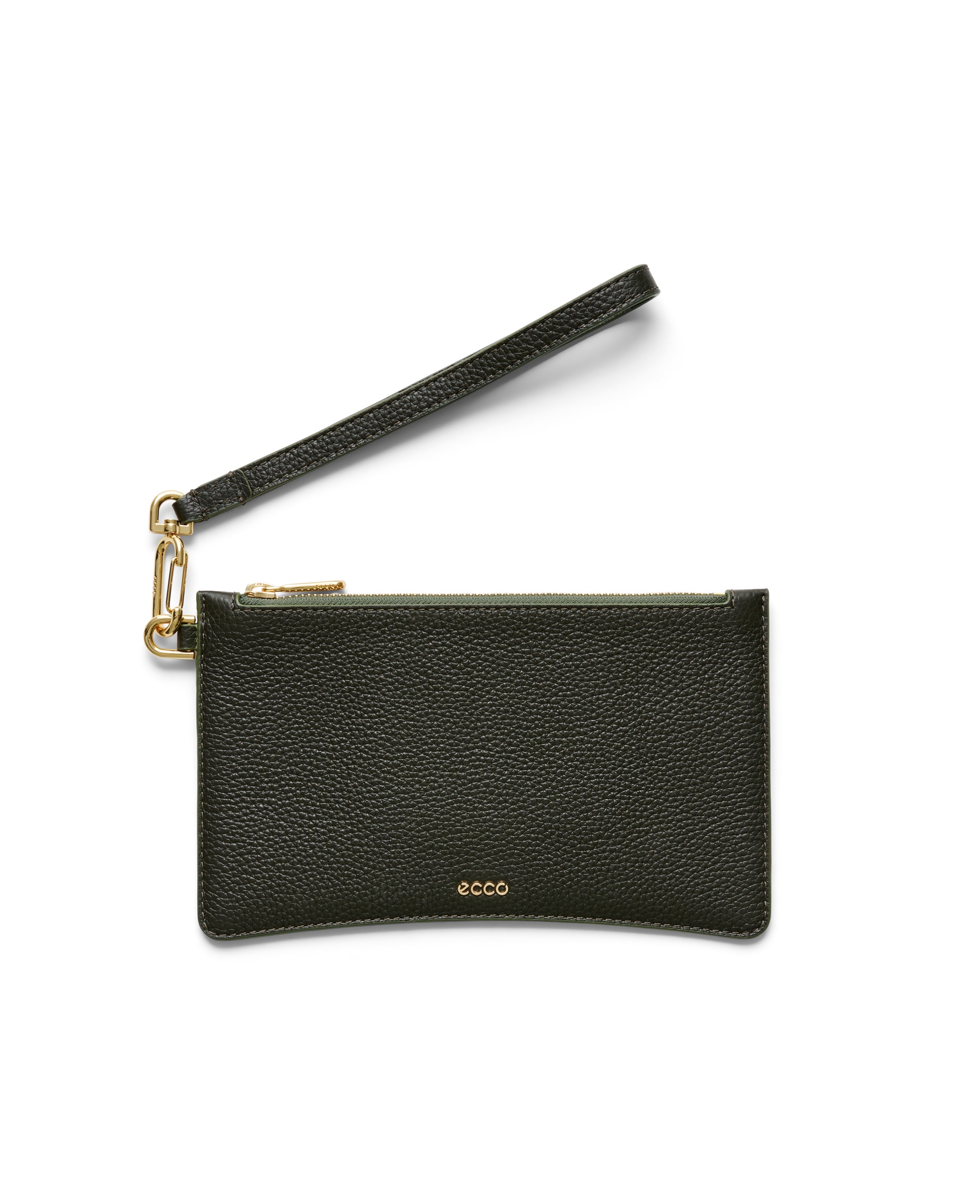 ECCO® Wristlet Pebbled Leather Clutch Bag - Green - Main