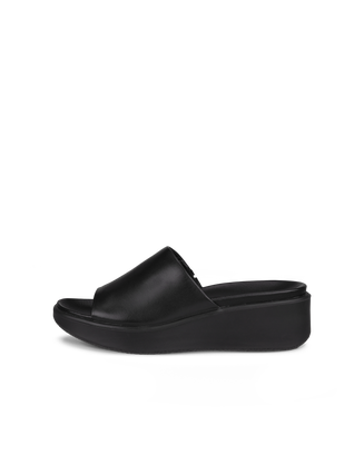 Women's ECCO® Flowt LX Leather Wedge Slide - Black - Outside