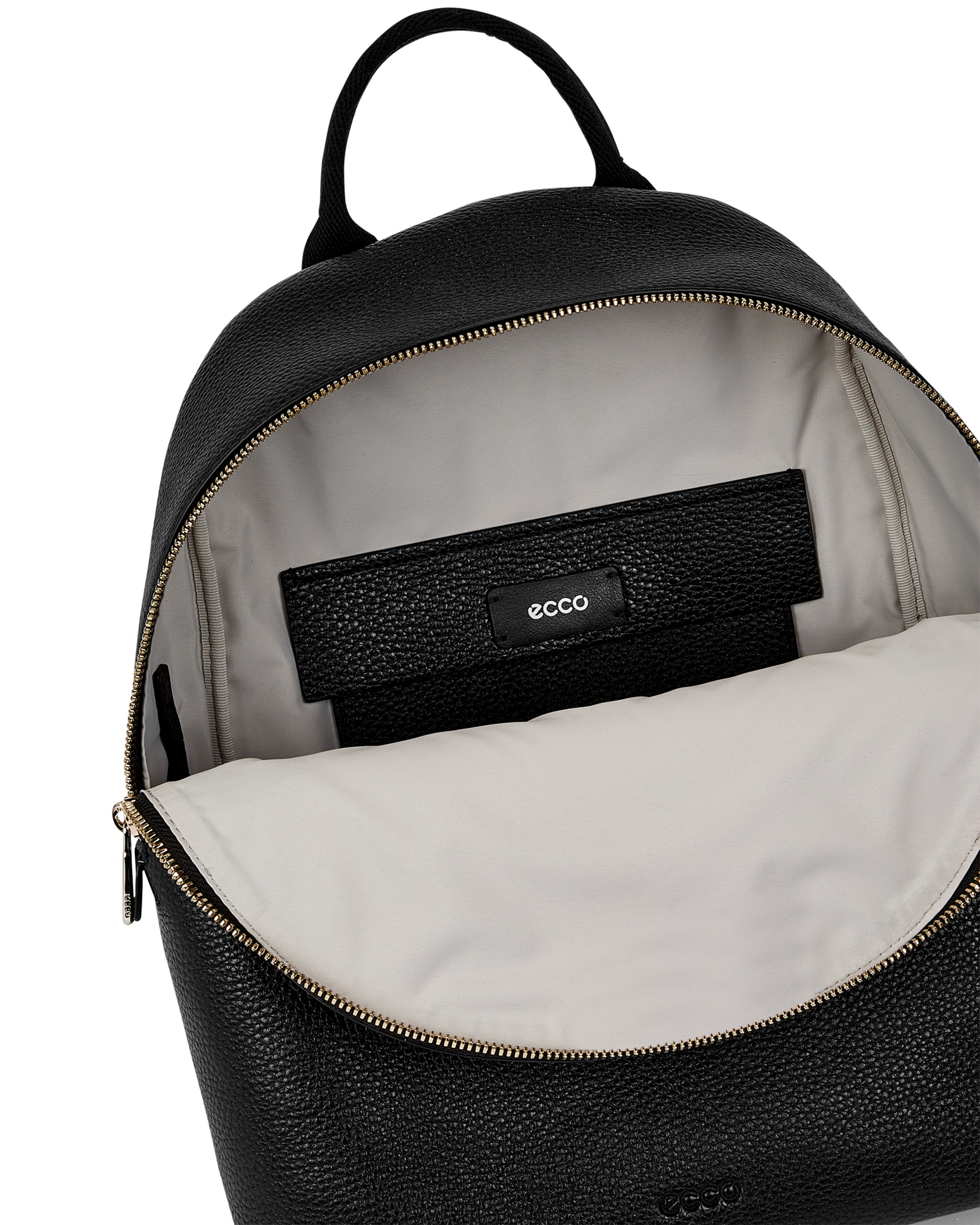 ECCOยฎ Textureblock Leather Backpack - Black - Inside