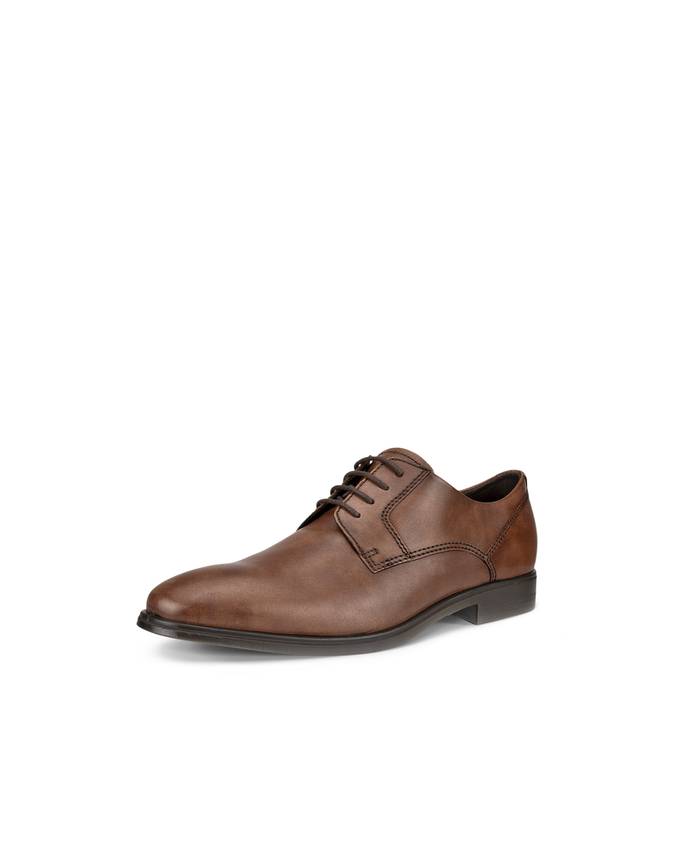 ECCO Men's Queenstown Plain-toe Derby Shoes - Brown - Main