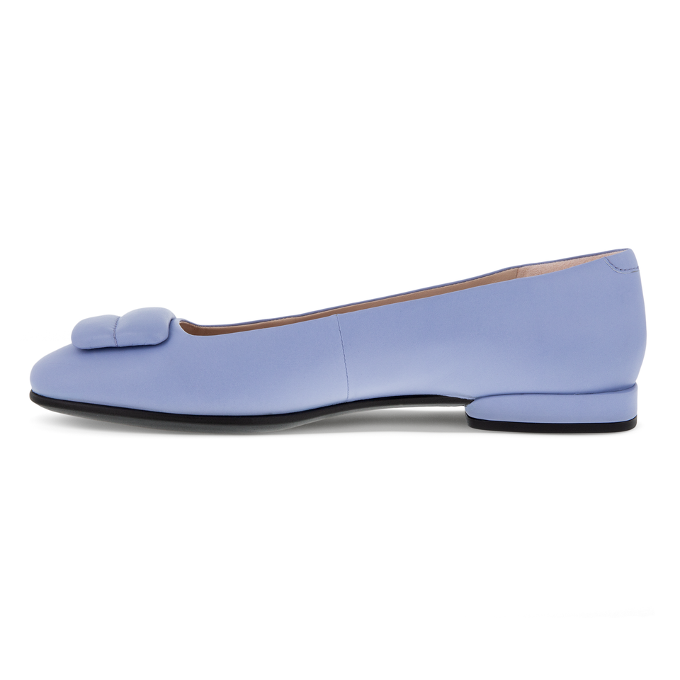 ECCO Women's Anine Squared Ballet Flats With Padded Ornament - Blue - Inside