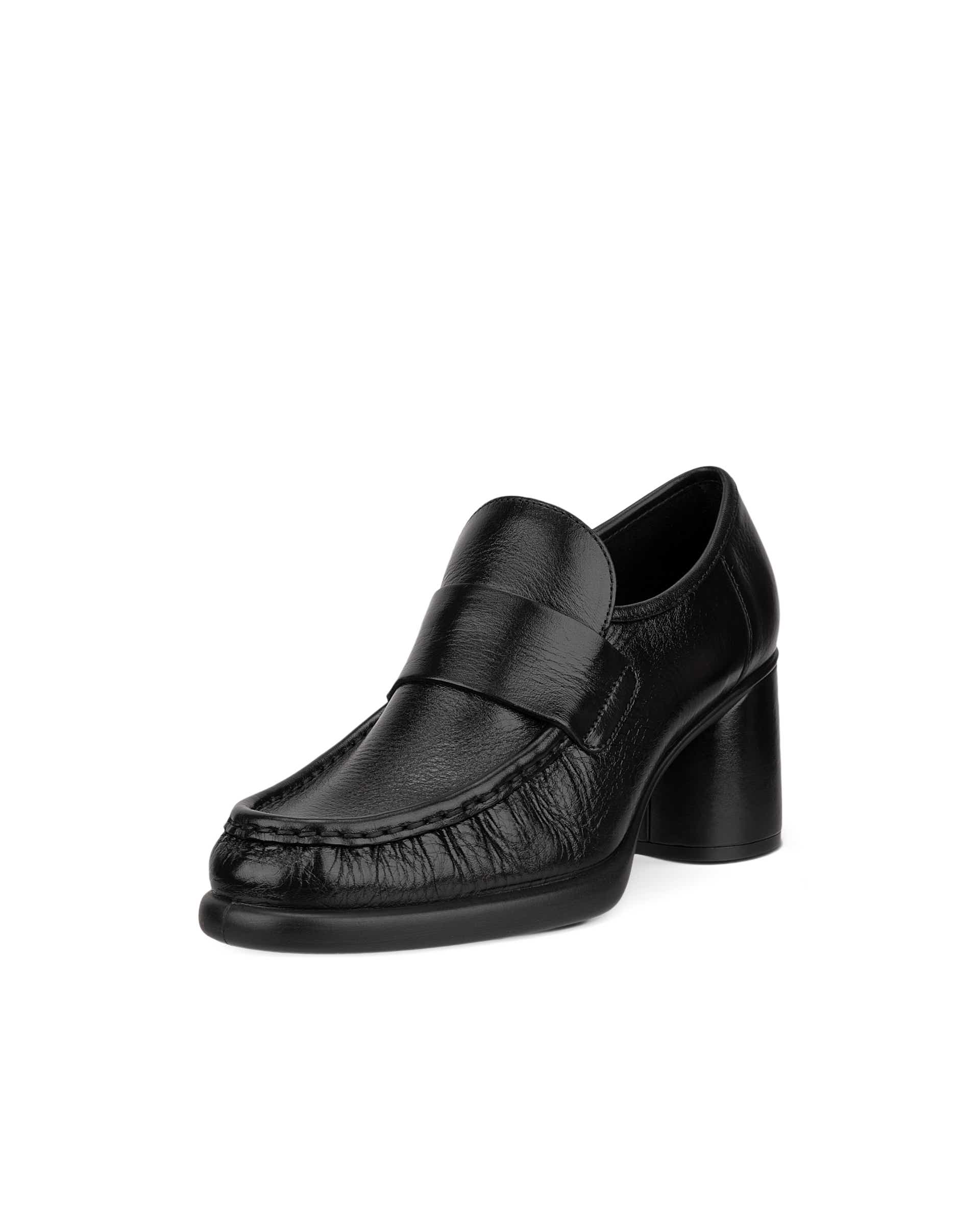 ECCO Sculpted LX 55 ウィメンズ レザーブロックヒールローファー - ブラック - Main