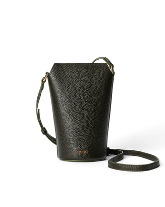 ECCO® Pot Pebbled Leather Crossbody Bag - Green - Main