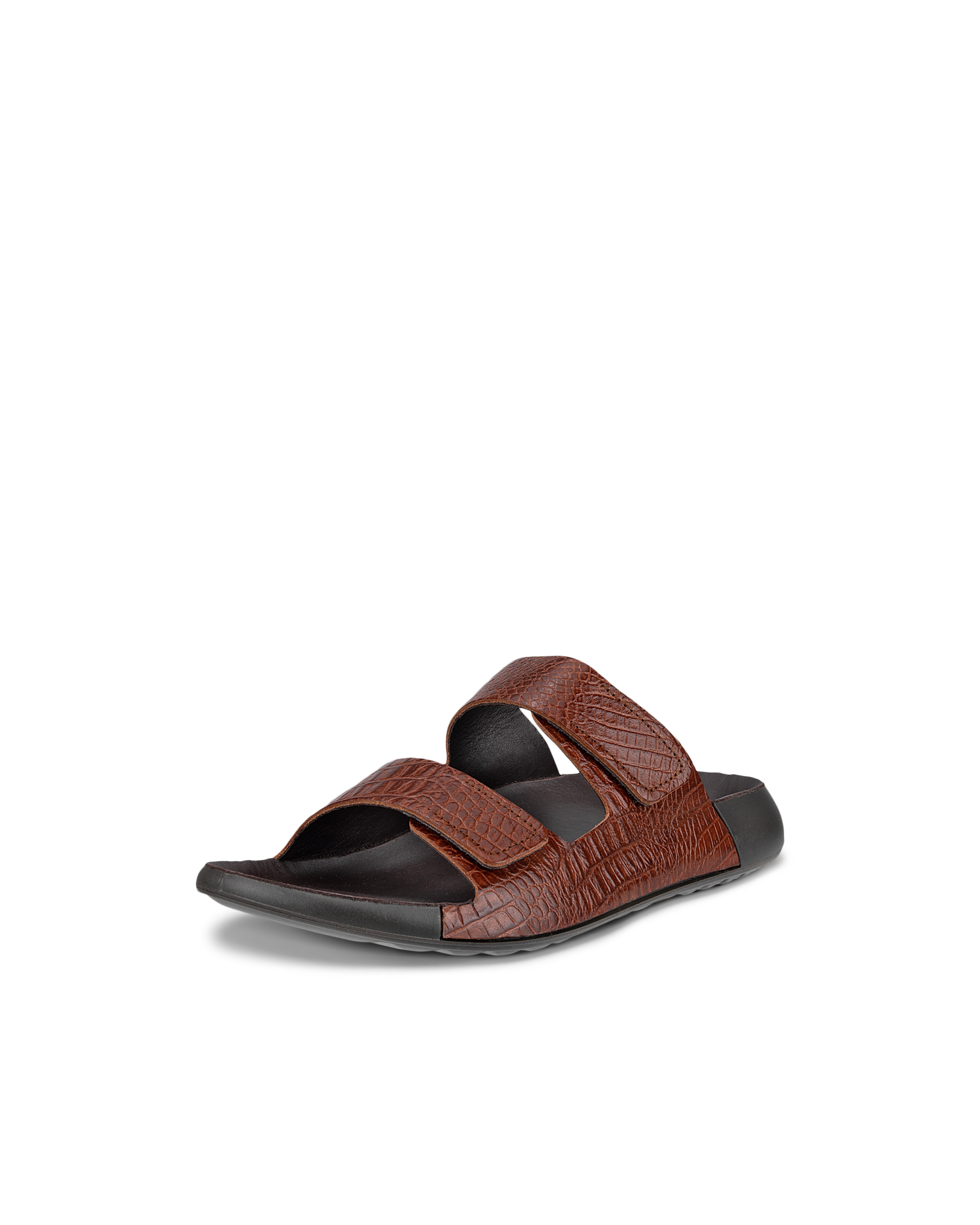 Women's ECCO® Cozmo Leather Two Strap Sandal - Brown - Main