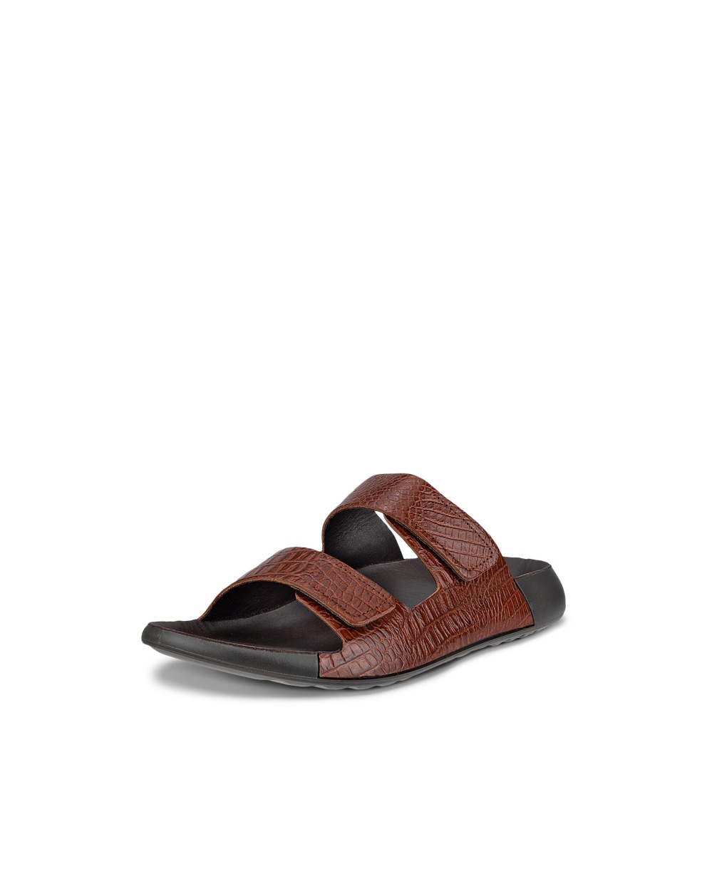 Women's ECCO® Cozmo Leather Two Strap Sandal - Brown - Main